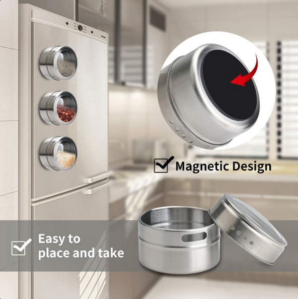 Magnetic Storage Jars: Stainless Steel